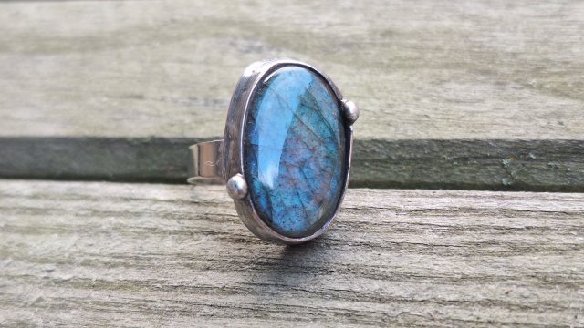 Niebieski - pierścionek regulowany