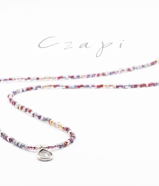 gwiezdny pył 014 - naszyjnik z labradorytem i kwarcem dymnym