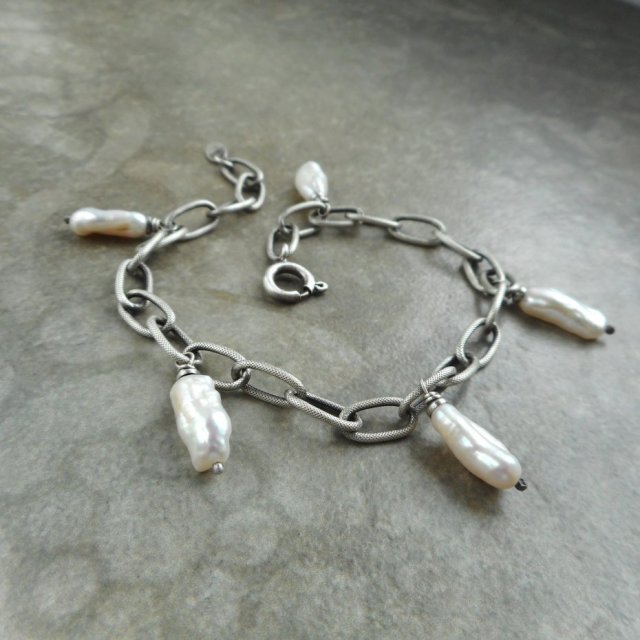 perłowe patyczki srebro 925