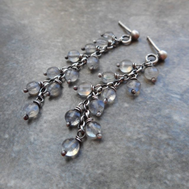 labradorytowe kolczyki srebro 925