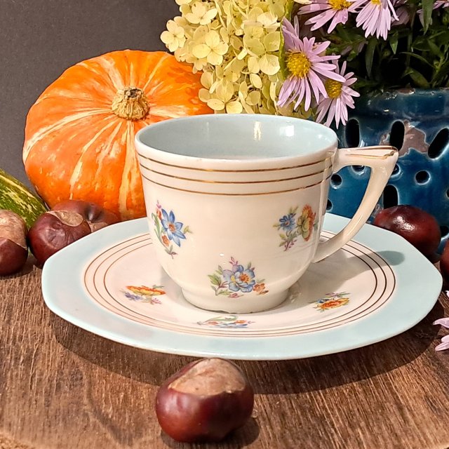 Limoges filiżanka i spodek przedwojenna porcelana Art Deco