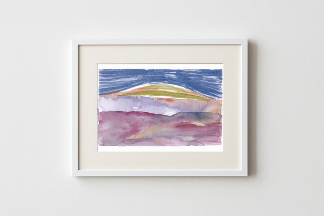 Abstrakcyjny pejzaż "GÓRA" akwarela A4