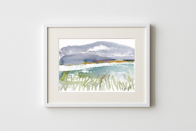 Górskie jezioro akwarela A5