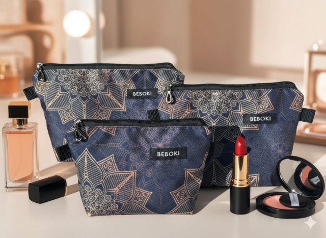 Kosmetyczka BEBOKI "Złote Mandale" – rozmiar L
