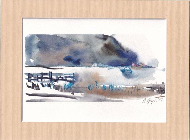 Zatoka akwarela oryginał A5