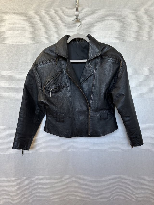 Kurtka ramoneska skóra prawdziwa czarna