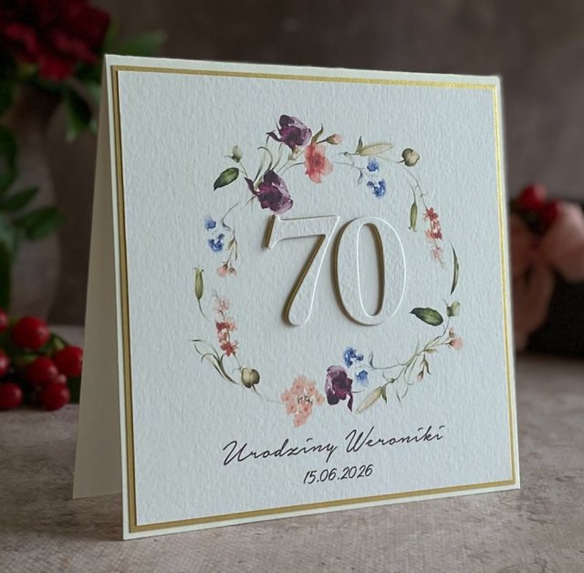 Personalizowana kartka na 70 urodziny, BH 70