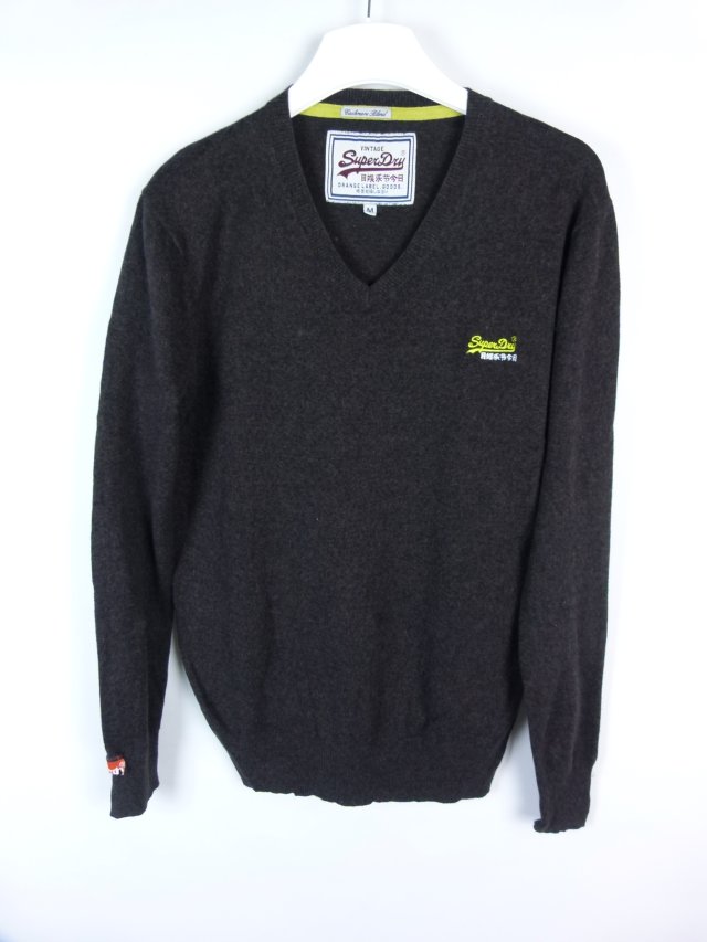 SUPERDRY męski cieńszy sweter z kaszmirem / M