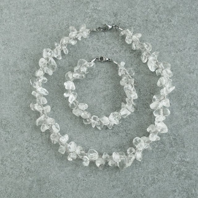 Kryształ górski komplet biżuterii