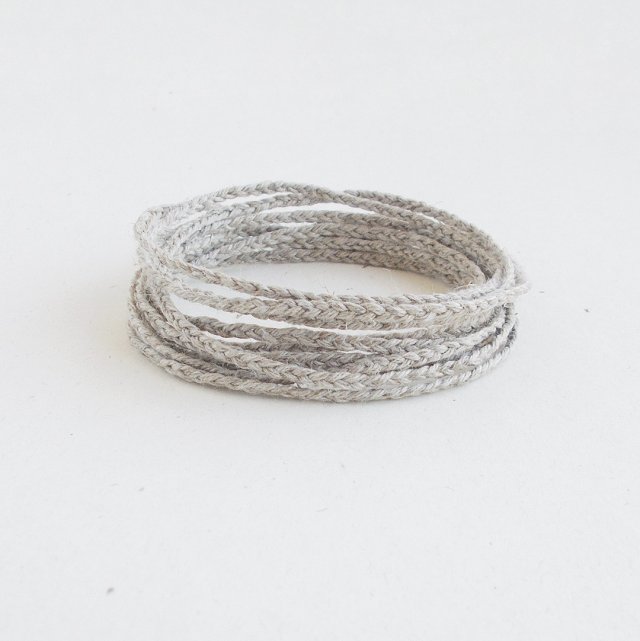 Len naturalny splot Bransoletka z zapięciem