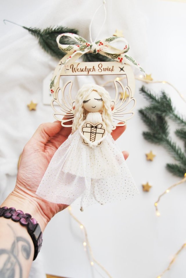 Świąteczna zawieszka aniołek | Anioł na Boże Narodzenie