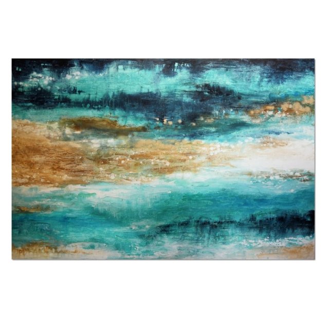 Blue lagoon 12 obraz abstrakcyjny nowoczesna abstrakcja do salonu 150x100 cm