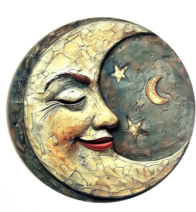 Metalowa zawieszka księżyc w stylu Vintage dekoracja ścienna