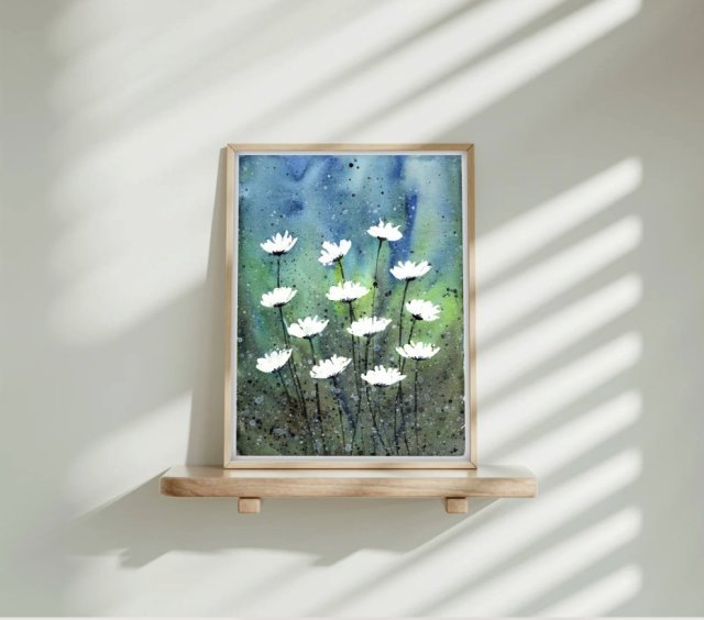 Łąka. Oryginalna akwarela A5