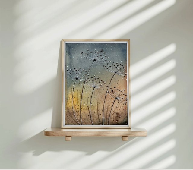 Łąka. Oryginalna akwarela A5