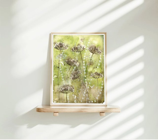 Trawy. Oryginalna akwarela A5