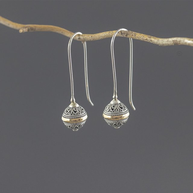 Srebrne kolczyki ze złotem 18K