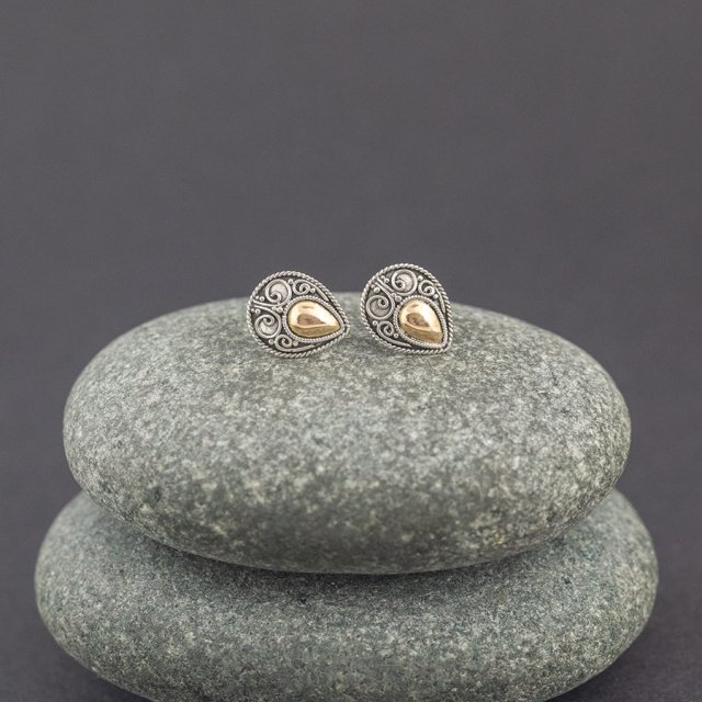 Srebrne kolczyki ze złotem 18K