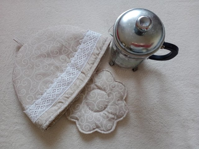 Ocieplacz na dzbanek, herbata, bawełna