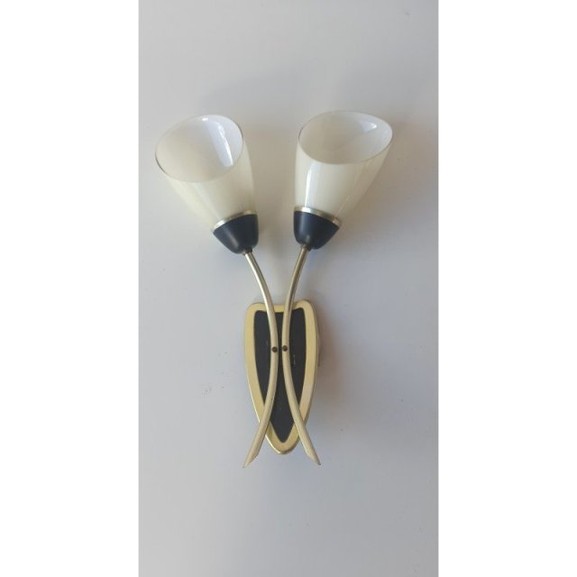 Kinkiet ścienny, lata 60, podwójny