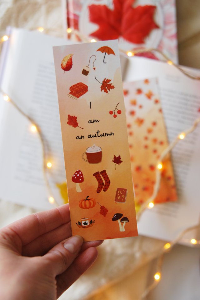 Papierowa zakładka jesienna - I am an autumn | Jesień zakładka