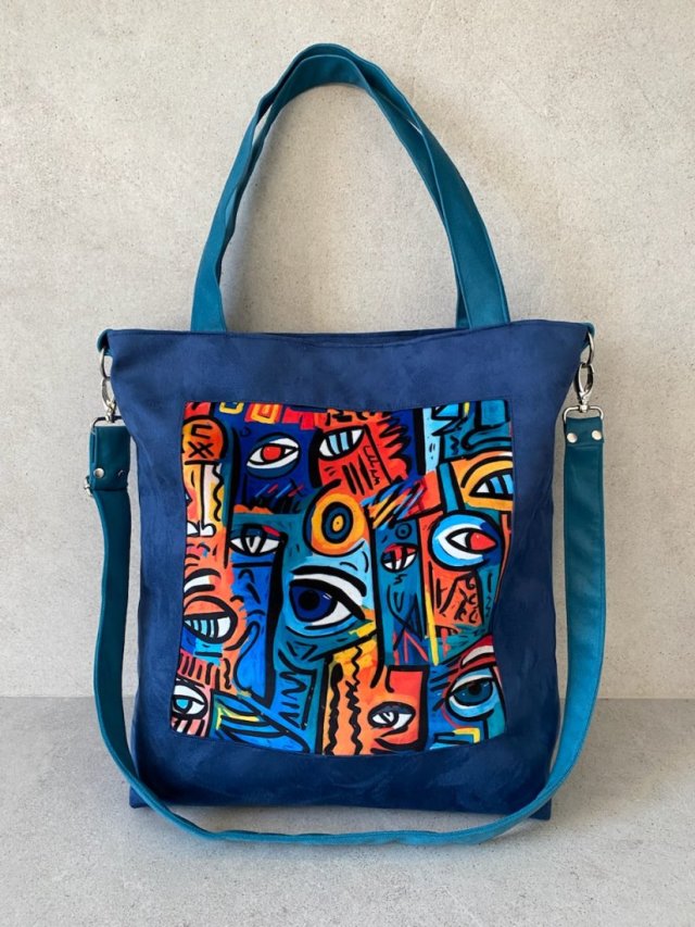 Duża torba na ramię - print "Kubizm"
