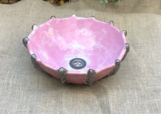 Ceramiczna umywalka "Jeżowiec w różu"