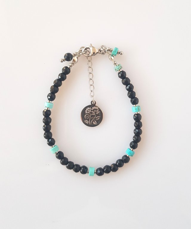 Bransoletka Czarno Turkusowa