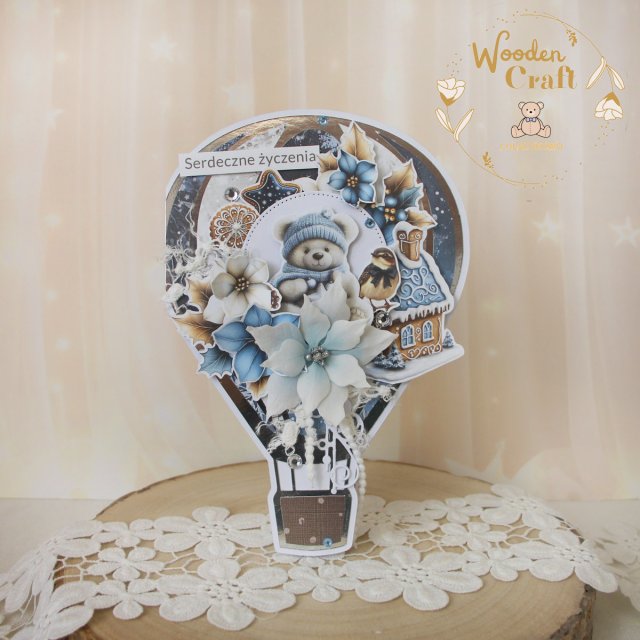 Kartka balonik, prezent na urodziny roczek chrzest "JollySeason"GOTOWA