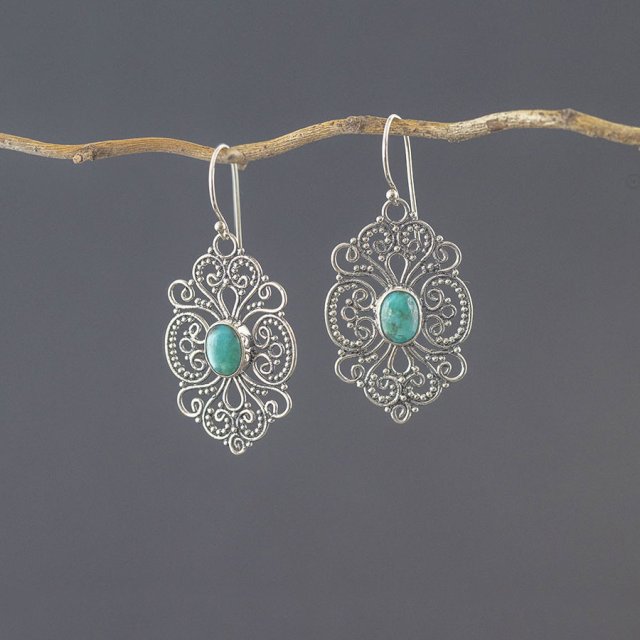 Srebrne kolczyki z turkusem
