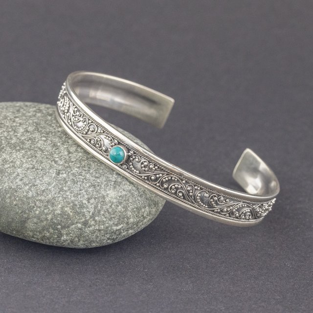 Srebrna bransoletka z turkusem