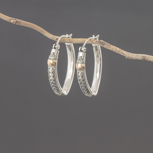 Srebrne kolczyki ze złotem 18K