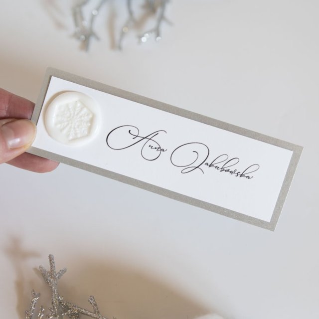 Srebrne winietki na zimowy ślub 10 sztuk