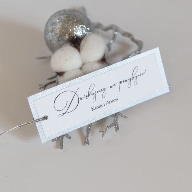 Podziękowania ślubne zimowe srebrne zawieszki 10 sztuk
