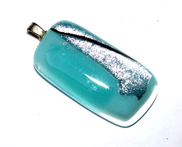 TURKUSOWA artystyczna szklana przywieszka wisiorek