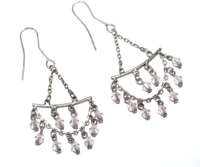 LAWENDOWE KORALIKI długie kolczyki boho