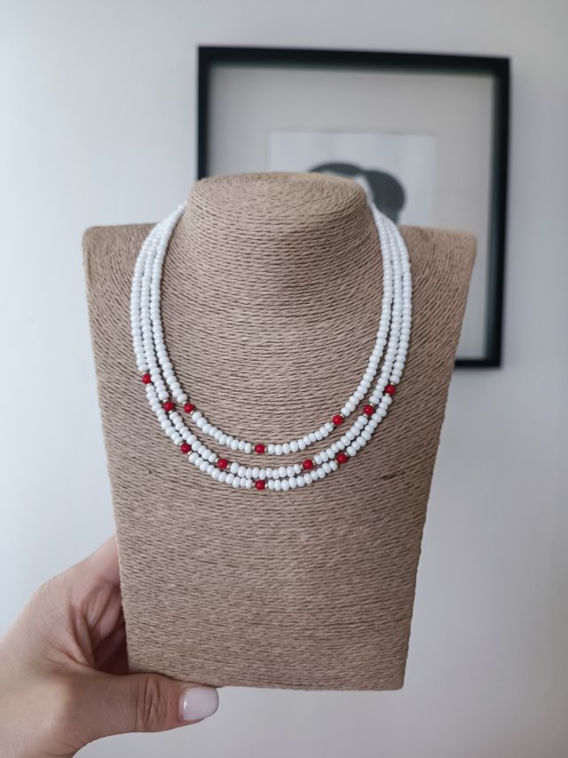 Biało-czerwony choker