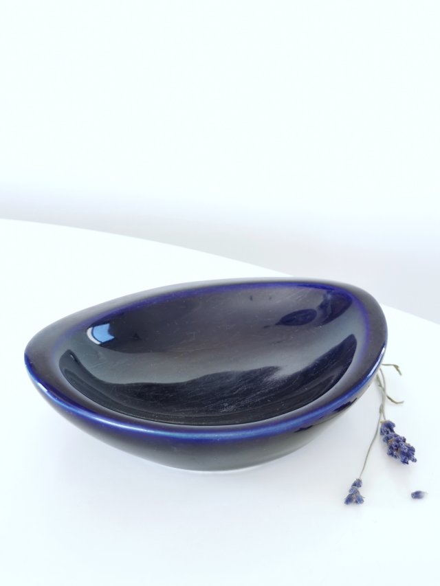 Popielniczka kobaltowa vintage, ZPS Pruszków, PRL