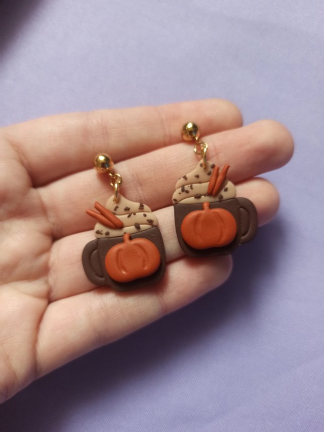 Kolczyki z gliny polimerowej dynie