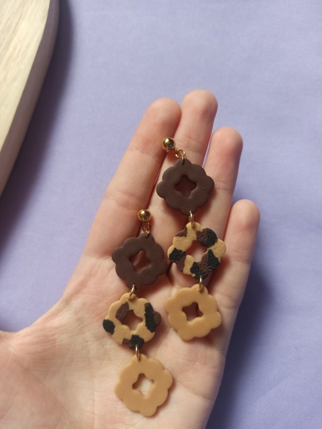 Kolczyki z gliny polimerowej panterka