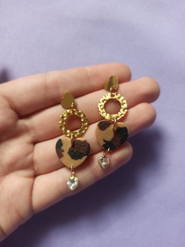 Kolczyki z gliny polimerowej panterka