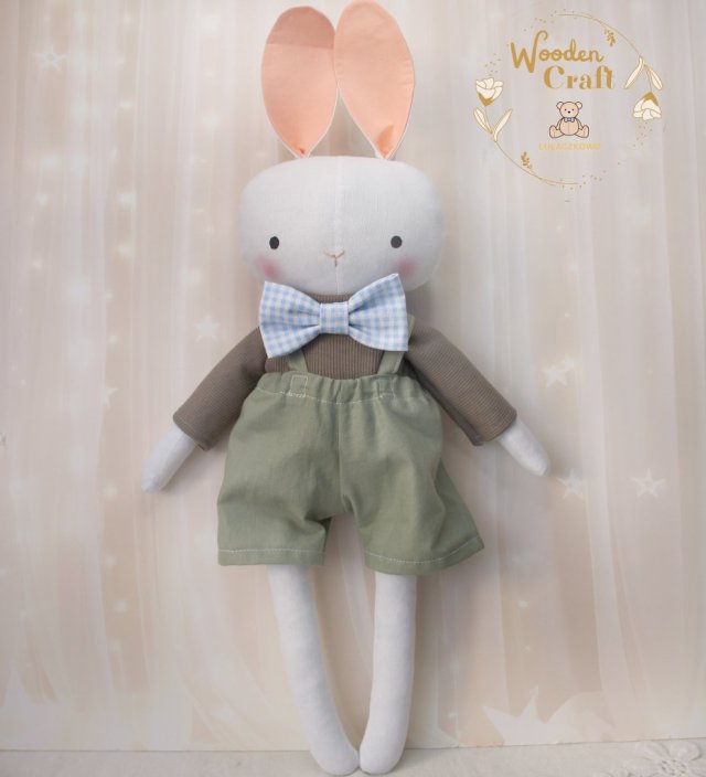 Króliczek Henry, przytulanka ręcznie szyta, prezent GOTOWY