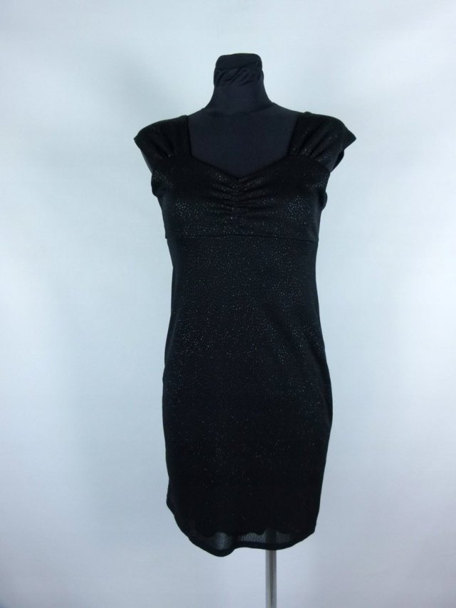 koktajlowa sukienka mini z brokatem S/M