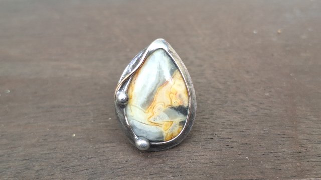 Szalony agat - pierścionek regulowany