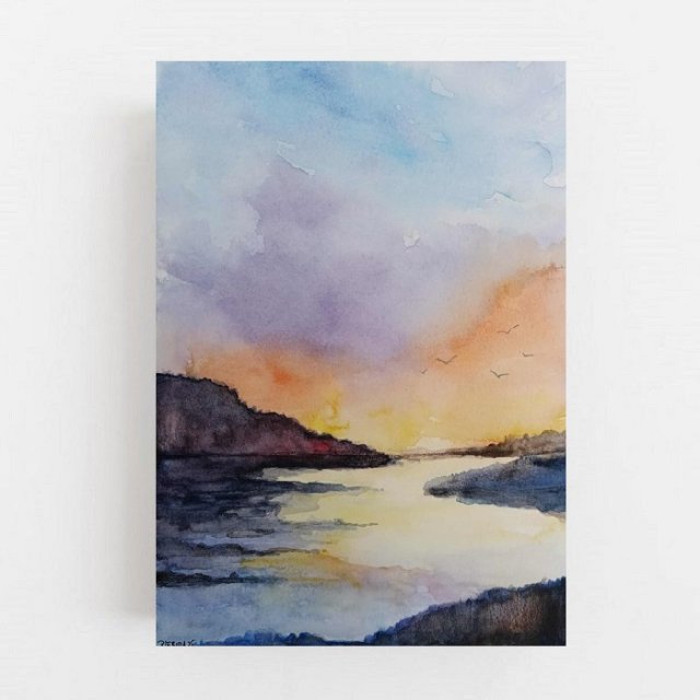 Pejzaż- obraz  akwarela