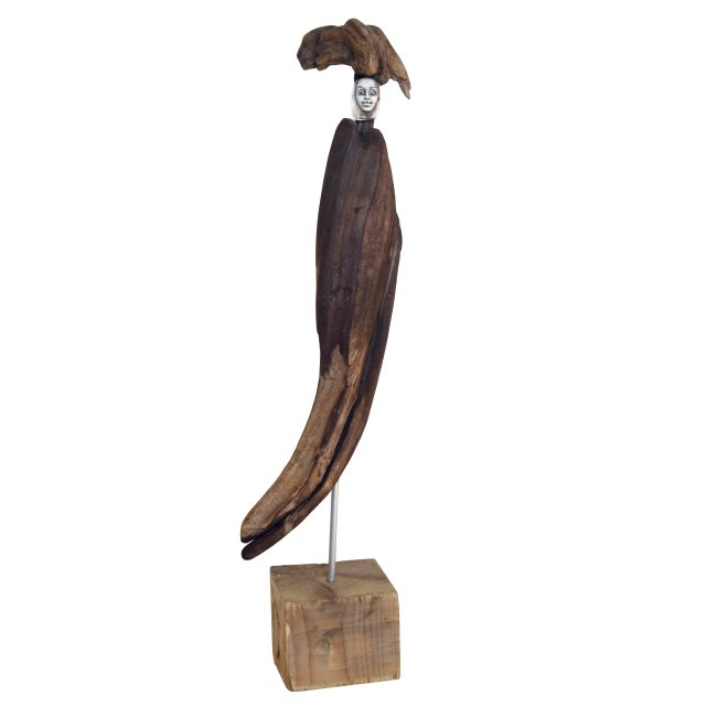 Rzeźba dekoracja ze starego drewna abstrakcja postać figurka /6/