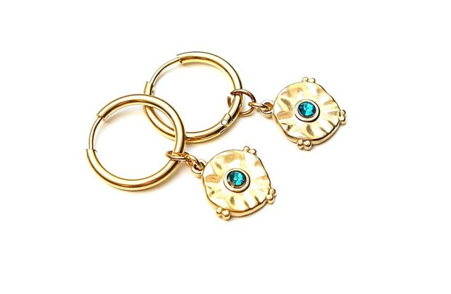 Alloys Collection Coins /blue zircone/ - kolczyki