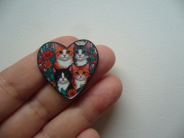 PIN PRZYPINKA BROSZKA  KOTKI KOCIE SERCE