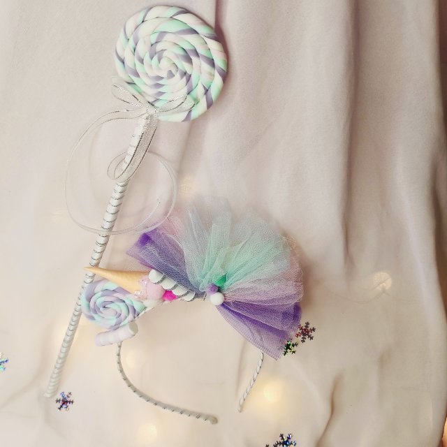 Opaska świąteczna z cukierkami, ozdoba do włosów bożonarodzeniowa, kostium słodycze