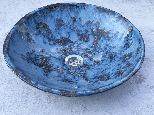 Niebieska umywalka łazienkowa